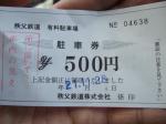 長瀞駅の駐車券