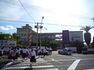 川内高等学校朝の風景