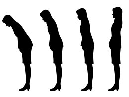 女性のお辞儀の横向きシルエットイラスト Mowsのブログ