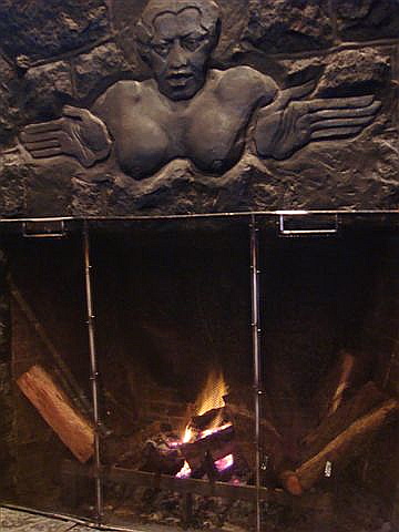 Fireplace at Volcano House