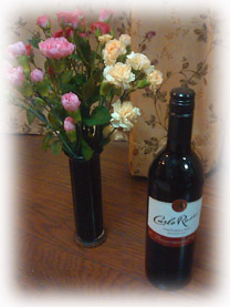 ワインと花