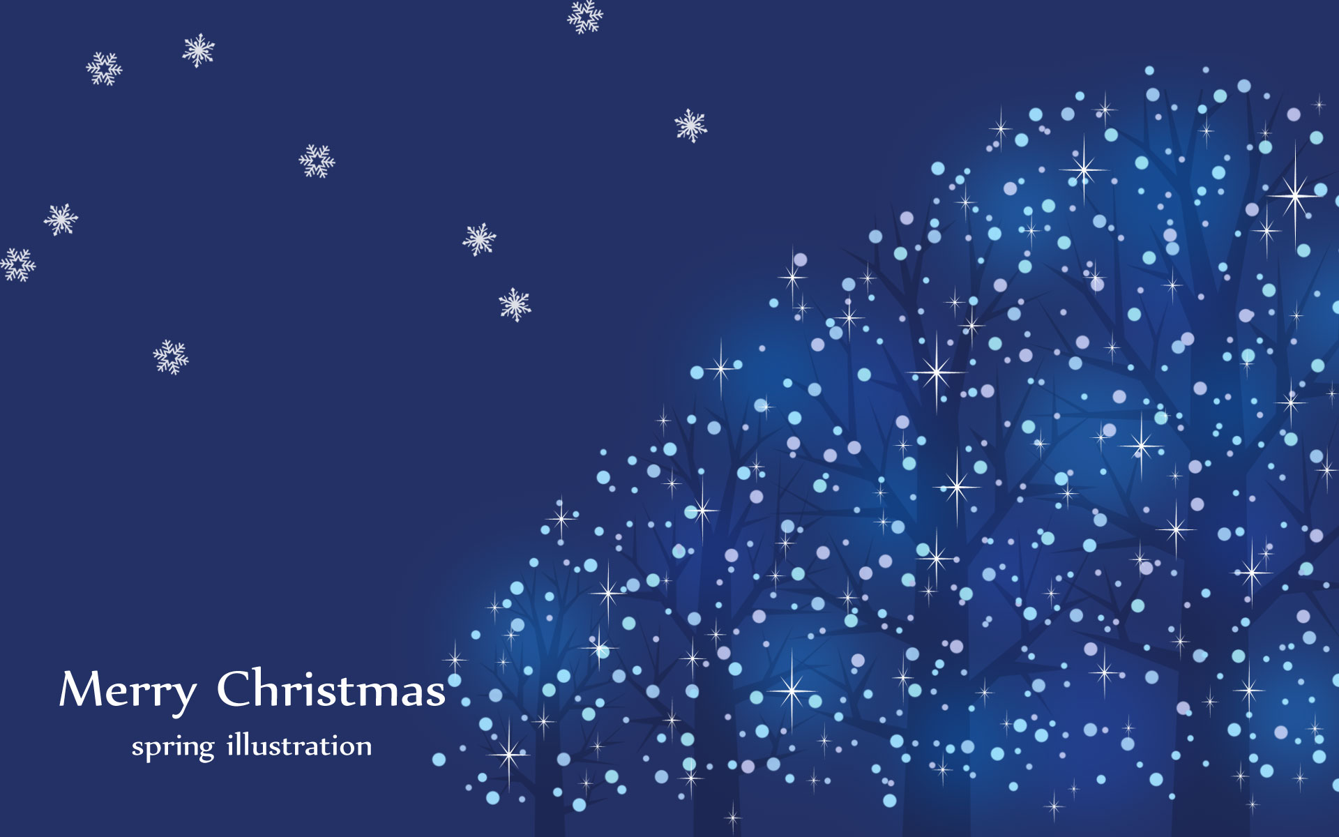 ブルーイルミネーション クリスマスのイラストpc壁紙 背景 季節のイラストpc壁紙